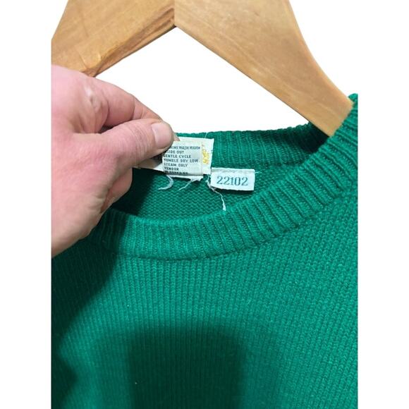 Vintage izod club green sweater graphic pattern on front sz XL 70s 80s VTG - Picture 5 of 6